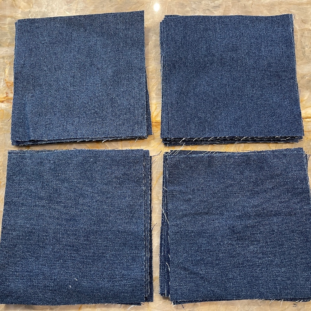 40 Precut 5" Quilt Squares Assorted Fabric Charm Pack Denim